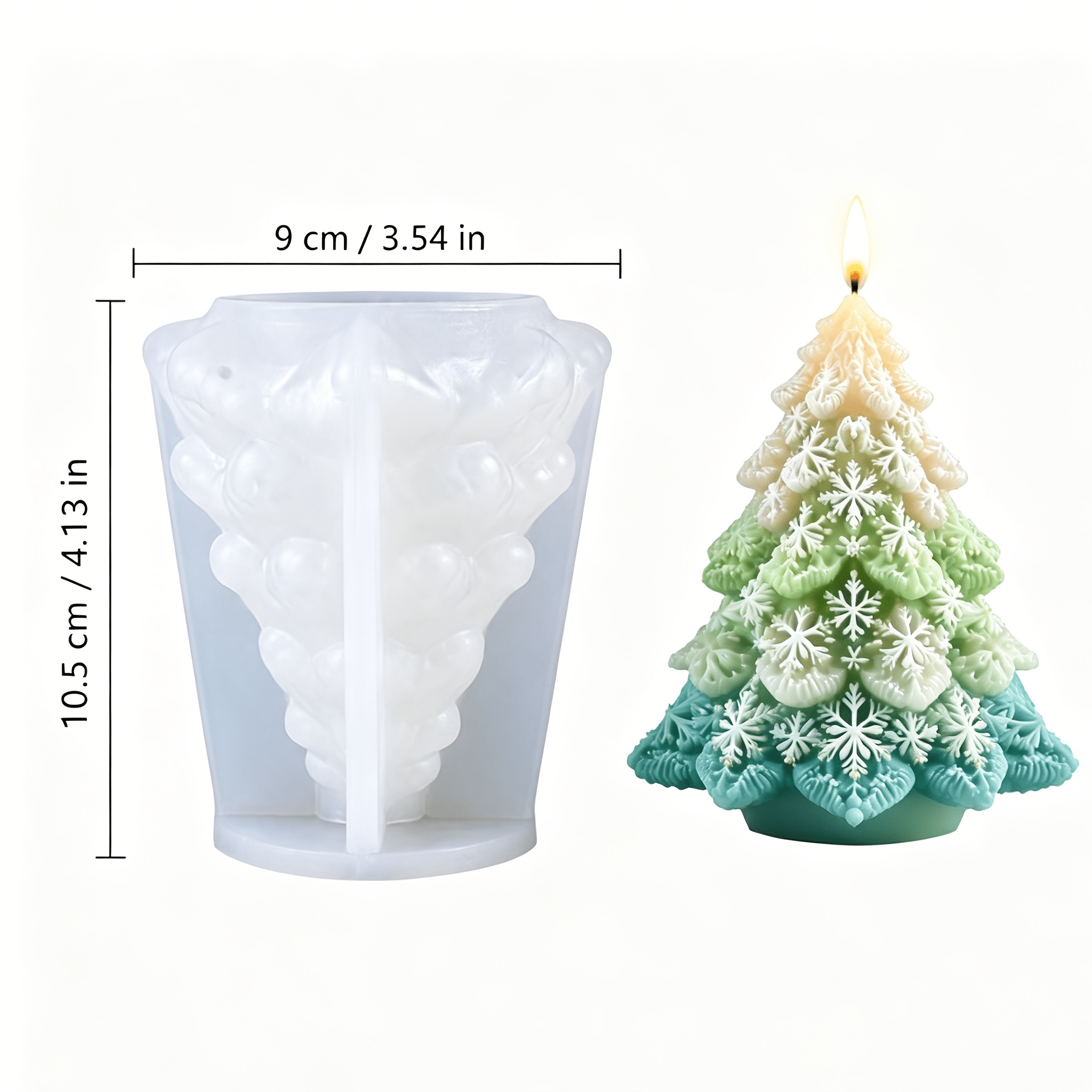 TEMU Resin Silicone Mold,3d Frosted Christmas Tree Silicone Mold, Snowflake Embossed Layered Pine Casting Mold For Wax, Resin And Plaster Diy Crafts,