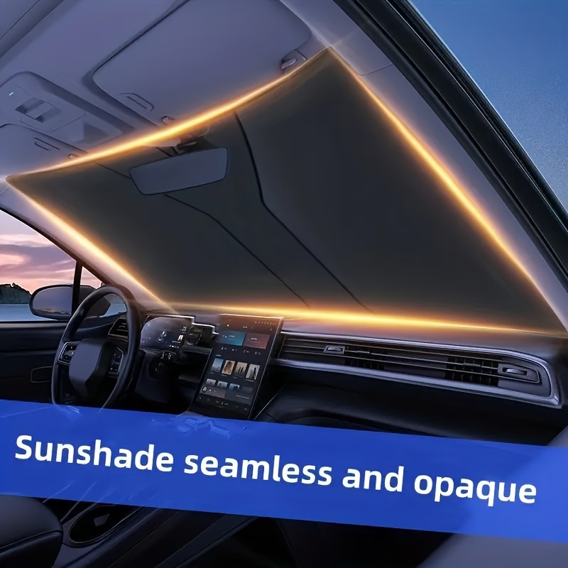 

Summer Heat Car Sunshade - Silvery-coated, Roll-up Windshield Protector For Cooler Vehicle Interior