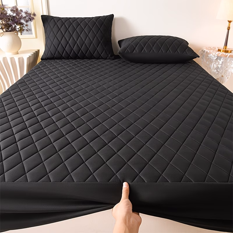 1pc luxurious ultra soft and comfortable fitted sheet thickened mattress protector with quilted padding layered fitted sheet pillowcases not included all in one bedding mattress cover ideal for bedrooms hotels guest rooms Product details 33