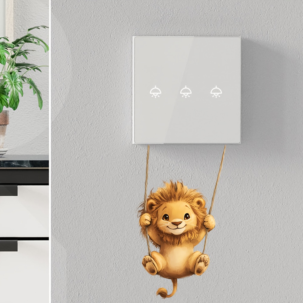 1pc Swing Wall Switch Panel Decorative Sticker, Living Room, Bedroom Entrance And Air Conditioning Control Panel Home Landscaping Decorative Wall Sticker