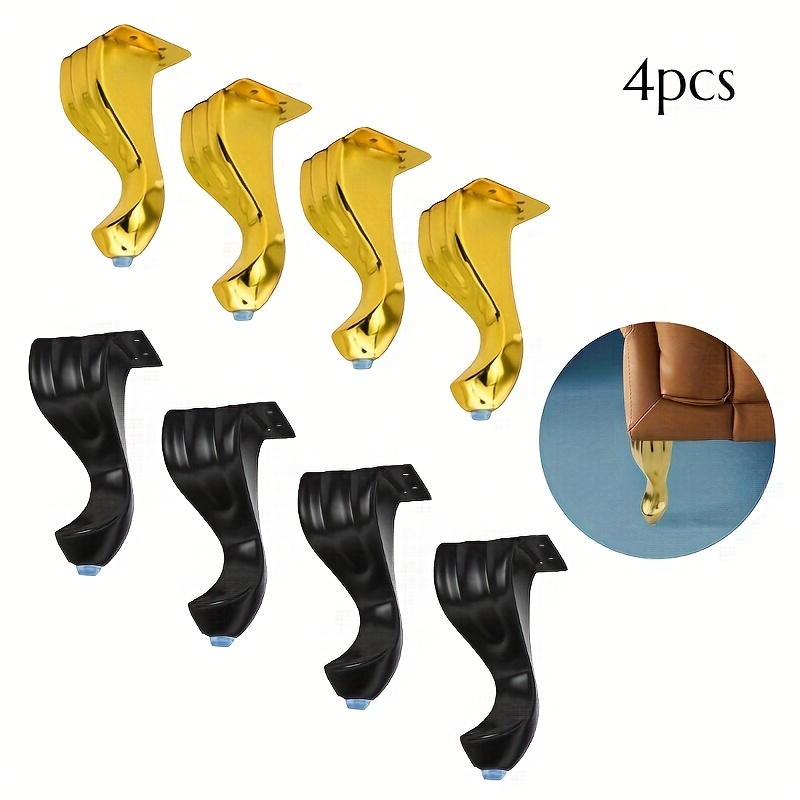 

4pcs European Furniture Legs - 14.5cm Golden Replacement Feet For Sofa, Cabinet, Bed & Tv Stand With Rubber Caps For , Chair Leg Floor Protectors