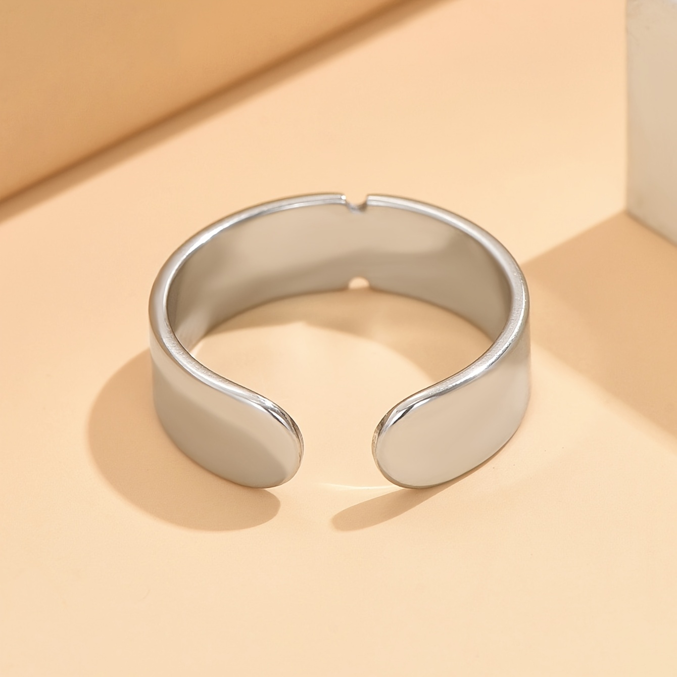 Minimalist Smooth 304 Stainless Steel Open Ring