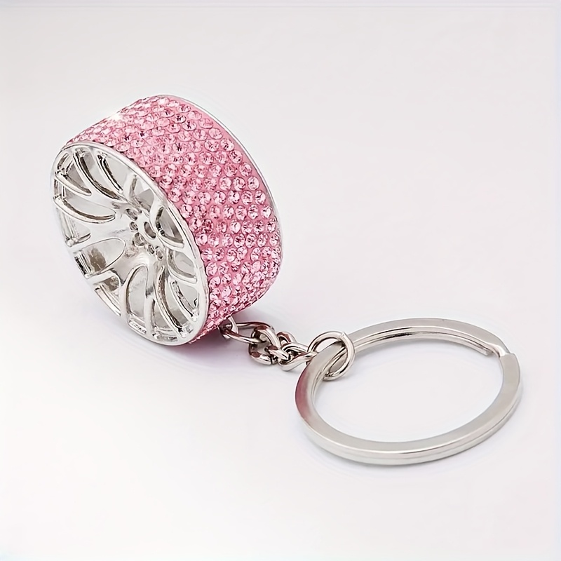 Diamond-studded Creative Keychain Car Wheel Keychain High-end Car Keychain Cross-border New Car Keychain