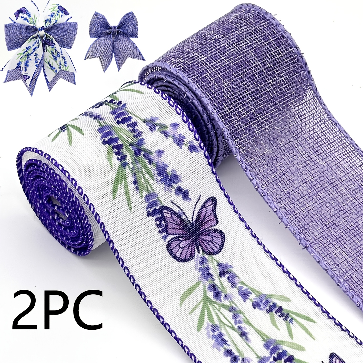 

2 Of 's Day Purple Purple Lavender Pattern, 1 Roll 5 , 2 , 2.5 , Diy , For Decorations, , Arrangements, Bowknots