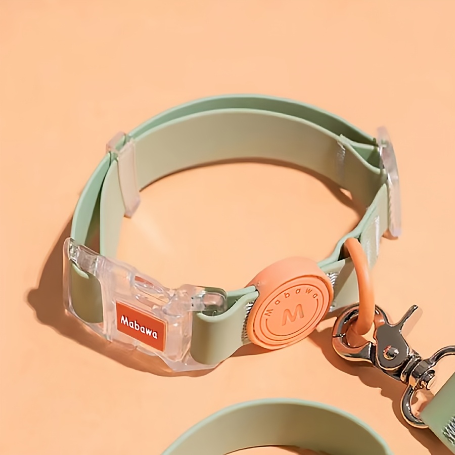 Adjustable Dog Collar with Matching Leash, Durable Quick-Release Buckle