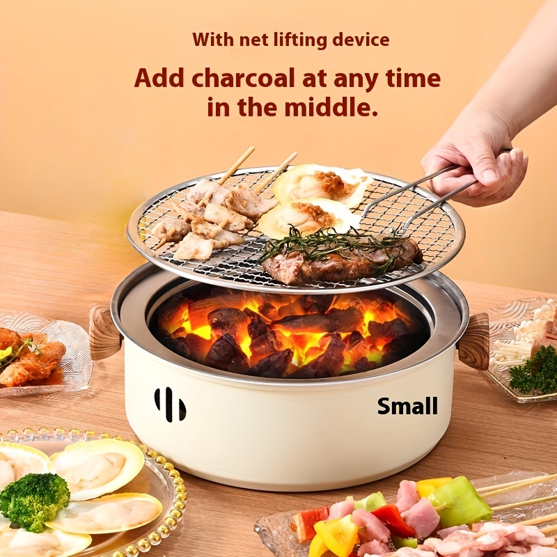 smokeless charcoal grill portable outdoor bbq tea cooking stove   camping picnics details 1