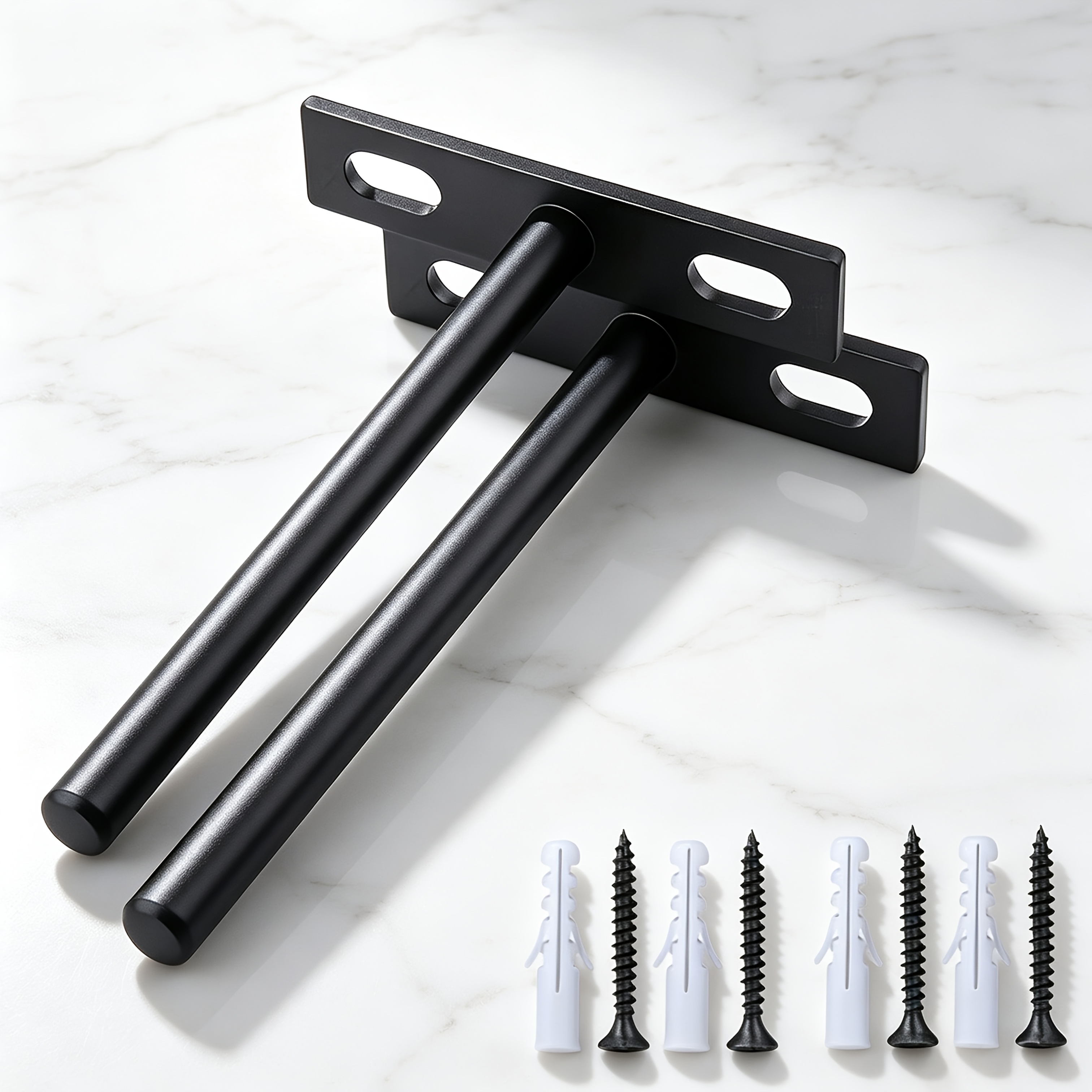 TEMU 2pcs Set, Includes Installation Accessories: 4 Screws + 4 Expansion Tubes. T-shaped Invisible Shelf Bracket, Made Of Thickened Wrought Iron For