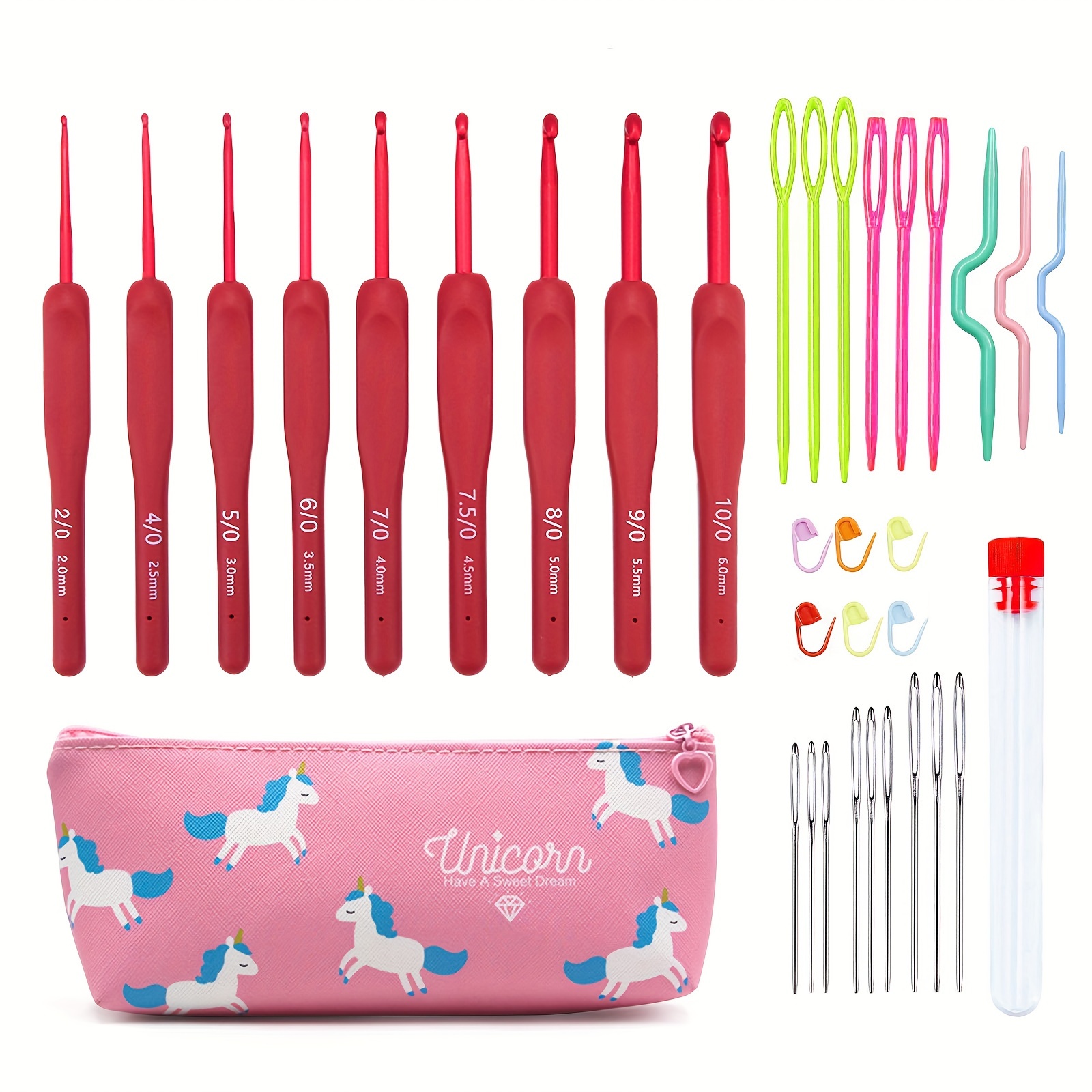 

/33 Set Of Crochet Hooks With Silicone Grips For Diy Knitting And Crochet Projects