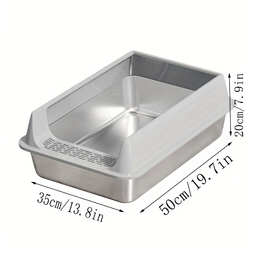 customized personalized 1pc stainless steel cat litter box stainless steel cat toilet suitable for cats   for urination sturdy and durable customizable text multiple color options   Product details 1