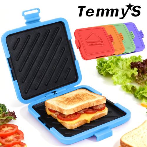 microwave sandwich maker with removable non stick grill tray quick cooking and breakfast sandwich maker sandwiches dishwasher safe