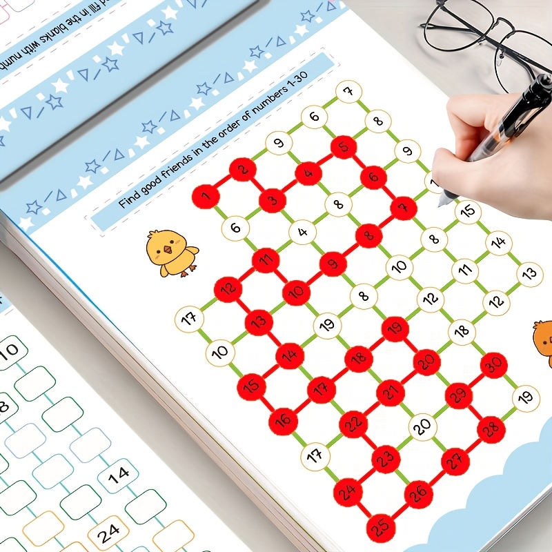 TEMU Libro de actividades de emparejamiento visual, Cuaderno de actividades de emparejamiento/conexión, números, Libro de práctica de educación
