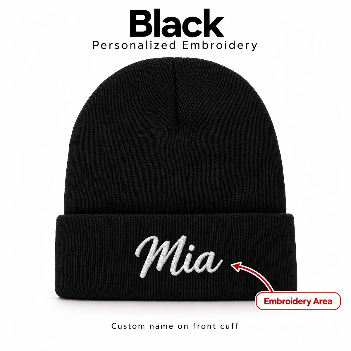 TEMU 1pc Chapeau personnalisé avec broderie de nom, chapeau d'hiver unisexe, cadeau personnalisé pour couple, amis, famille, chapeau à décontracté