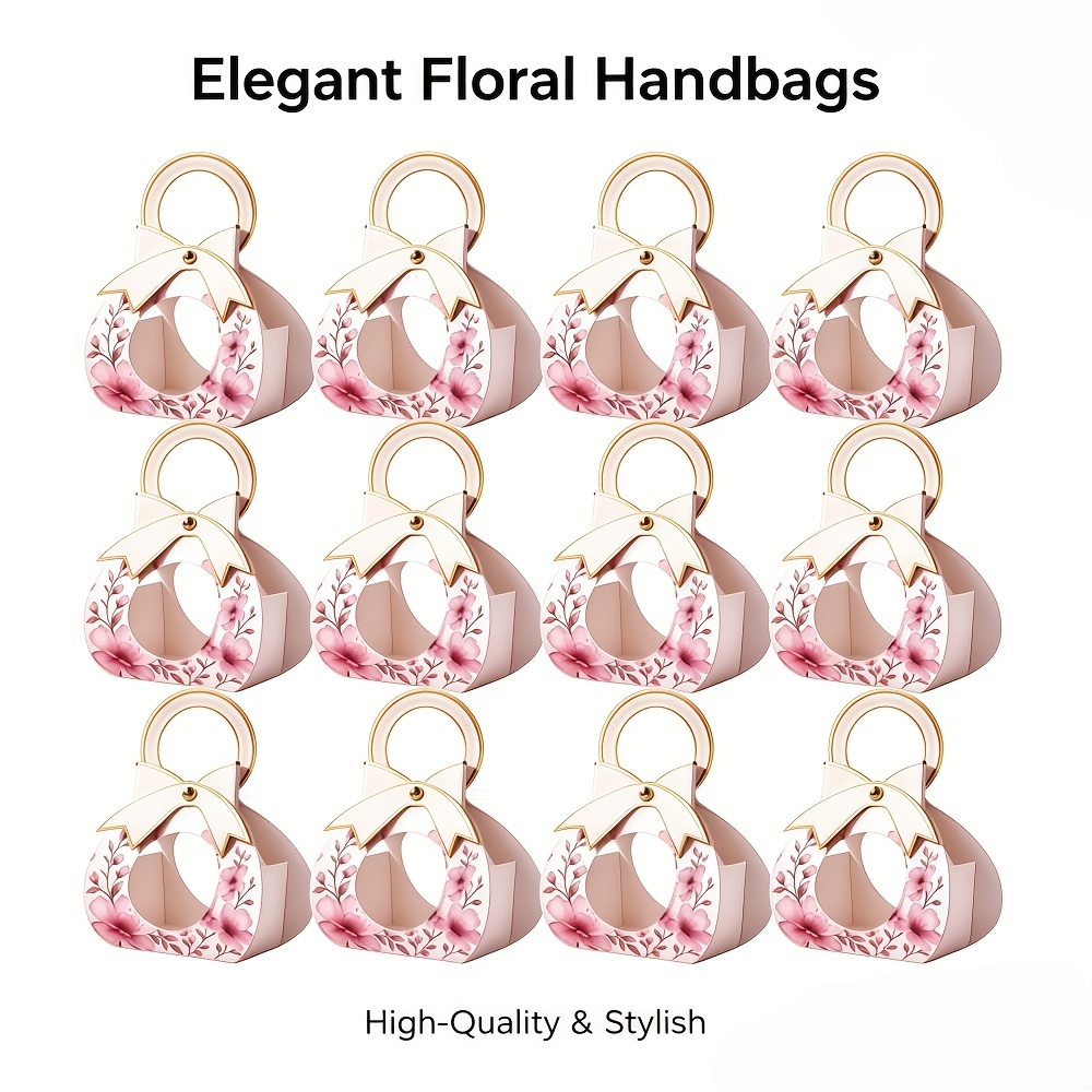TEMU Gift For Her/him 12 Elegant -themed Cherry Pattern Wedding Party Gift Boxes - - Favor Boxes, With Transparent Windows On Front And Back, Party