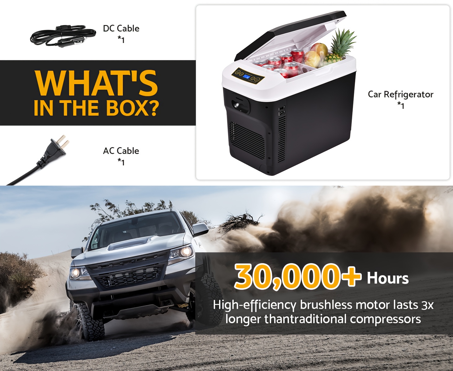 ADVWIN 12V Car Refrigerator Cooler And Warmer 23 Quart/31 Quart Portable Electric Car Cooler with 12/24 Volt DC And 120V AC, Plug in Thermoelectric Fridge for Camping, RV, Fishing