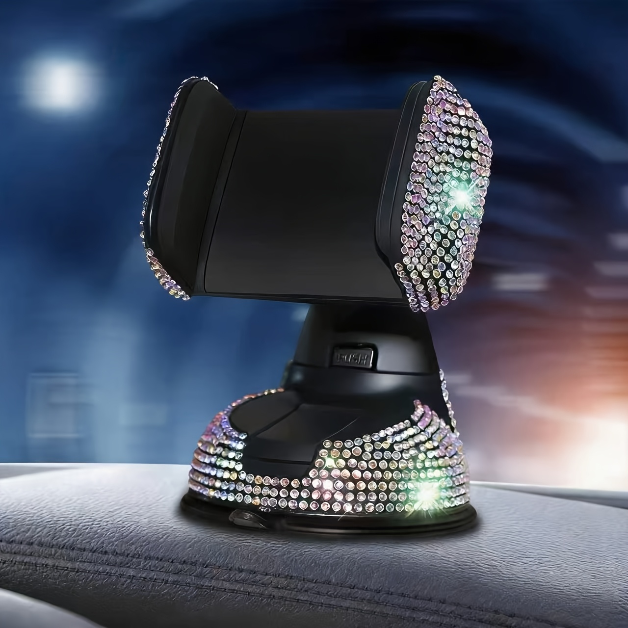 E-shop Bling Auto-Handyhalter mit Funkelnden Strasssteinen - Multifunktionaler Armaturenbrett- & Lüftungshalter, Drehbarer Saugnapf für Einfache