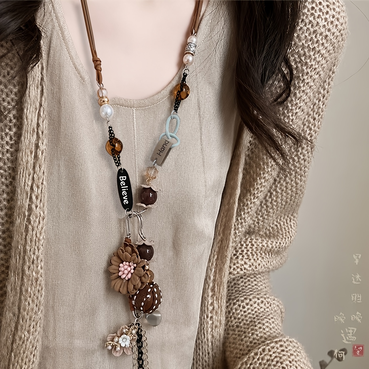 TEMU 1pc Collier Bohème Vintage pour Femmes, Vêtements de Style Ethnique avec Pendentif, Chaîne de Cou Multi-Pendentif, Collier Polyvalent, Cadeau de