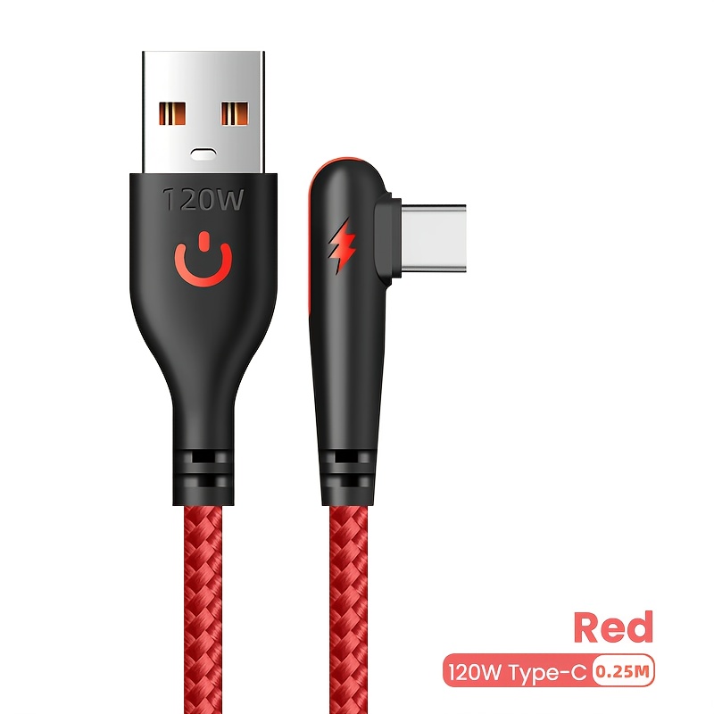 1 unidades 0 25m 1m 2m cabo de carregamento m de 120w cotovelo em ngulo de usb para tipo c 120w 6a m cabo de dados de carregamento para s23 s22 para xiaomi 14 redmi k50 p60 huawei p40 mate 40 fio de carregador usb c para jogar no carro banda de energia tipo c cabo de carregamento 0 25 m 0 82 pes 9 84 polegadas 0