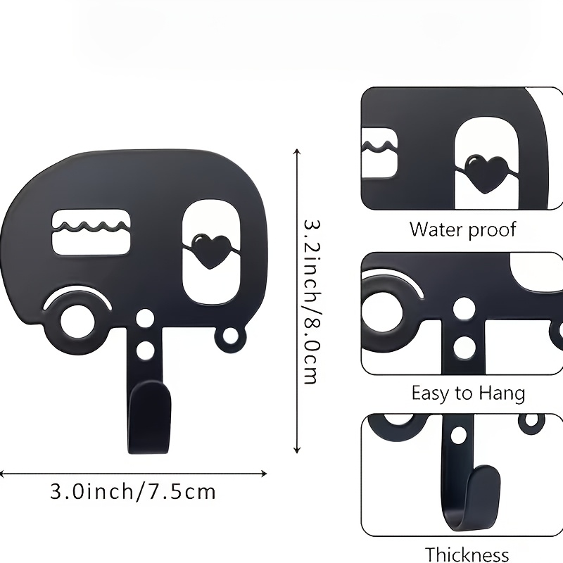 Image of Adorable Camping-themed Wall Hooks, Suitable For And Rooms - Featuring A Design With A Wooden Shelf, Key Holder, And Decorative Storage Space For Bags, Keys, And Additions
