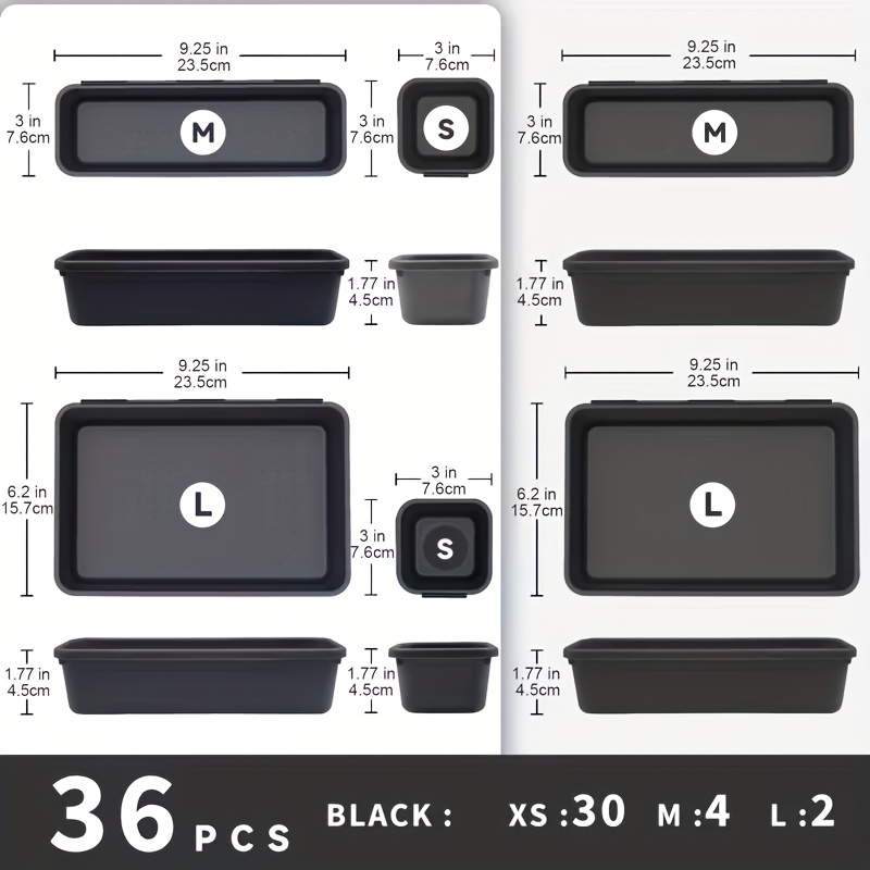 36pcs Tool Box Drawer Organizer Set, Suitable for Tool Boxes, Garage Tool Boxes, And Office Drawer Dividers, Tool Organizer Trays, Tool Box Organization And Storage, Tool Storage, Garage, Workshop Organization Tools, Free Combination Organizers
