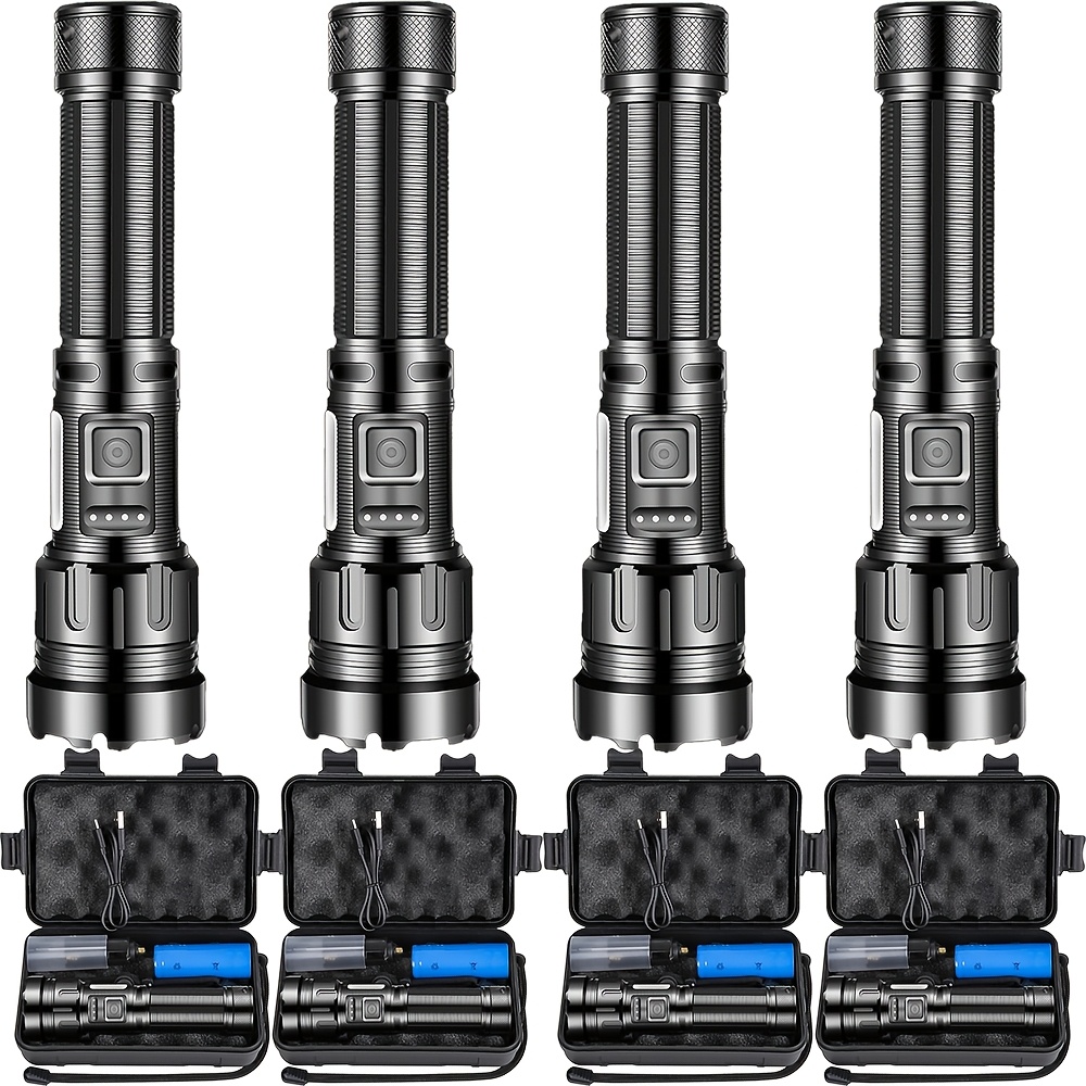 TEMU 5000 Long Flashlight, Rechargeable Flashlights, Usb-c Rechargeable Led Flashlight, Powerful Multifunctional Lights, For Emergency Security