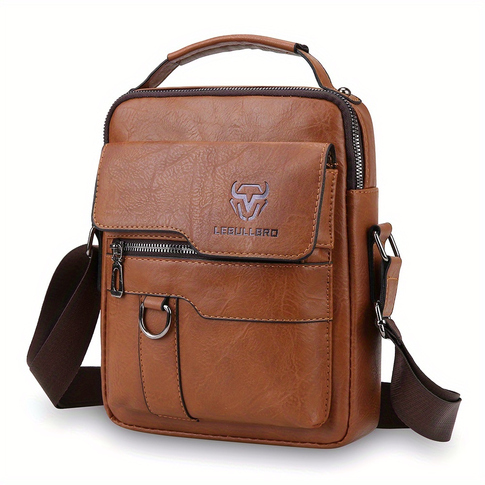 TEMU Us Men's Leather Shoulder Bag Handbag Business Crossbody Bag Briefcase Messenger Bags