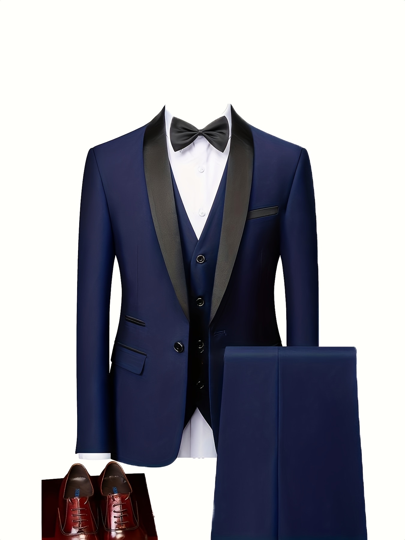 Ensemble trois pièces grande taille pour homme, veste de costume + gilet + pantalon de costume, costume amincissant et cranté, tenue formelle professionnelle d'affaires haut de gamme, robe de mariage pour photo de mariage, marié, banquet, hôte de scène, convient pour les trajets quotidiens au travail, réunion annuelle, fête