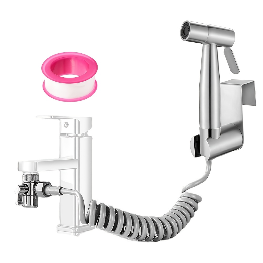 1 Hand Shower, Washbasin Hand Shower, Valve Faucet Dispenser Toilet Shower, 2-meter Spring Hose Hook, Bathroom Hygiene Toilet, Diaper Cleaning, Pet Bathroom,for Shower Use Only