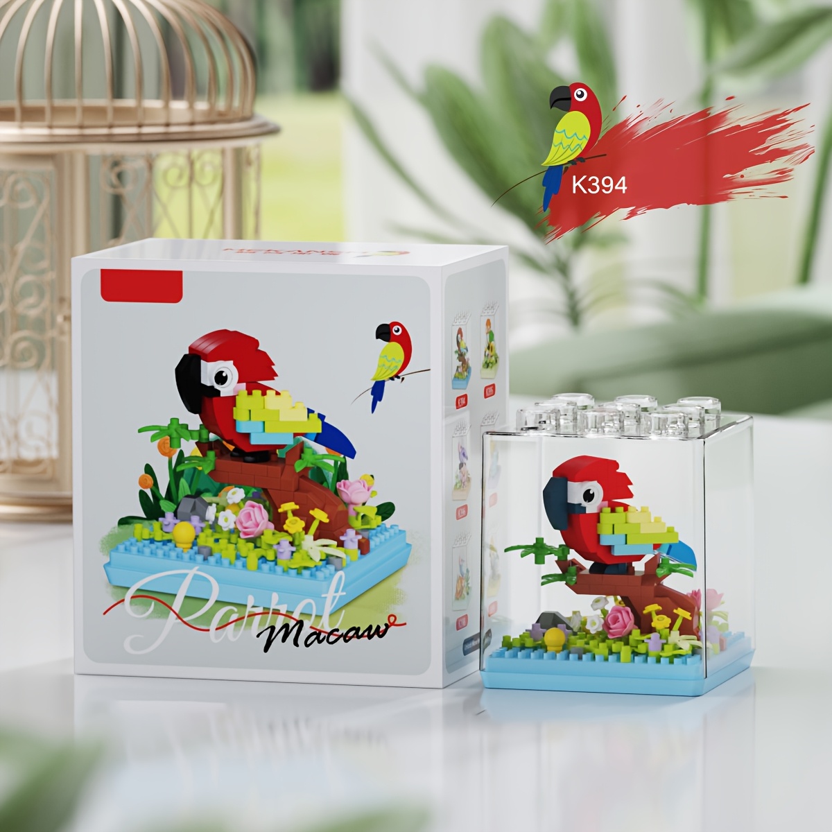 Parrot Series Building Block Desktop Ornament Holiday Gift