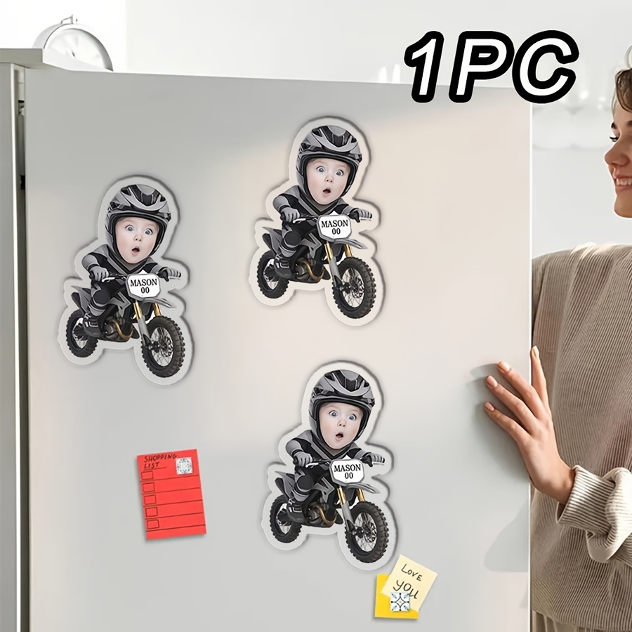 TEMU Custom Motorcycle Photo Fridge Magnet Suitable For Off-road Themed Gifts, Personalized Picture Magnet For Decor, Acrylic Suitable For Travel