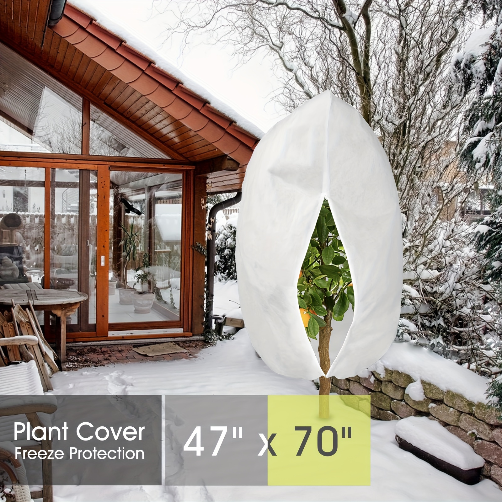Frost Blanket For Plants 2 Pack Plant Frost Covers - 47" X 71" Beige With  Zipper & Drawstring For Winter Freeze Protection