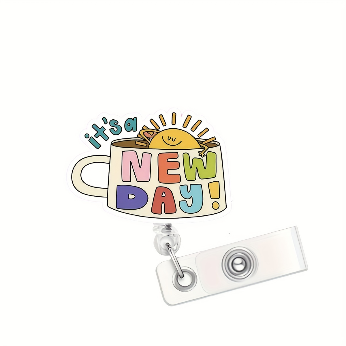 TEMU 2d 1pc Fun Creative Badge Reel Retractable, Lightweight Name Badge Clip With Belt Clip Ideal For Nurses, Workers, Doctors, Rns, Cnas, Badge