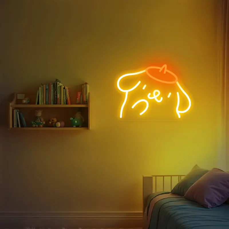 1pc dog neon sign wall decor vibrant orange led kawaii night light usb powered with switch cute bedroom decor for girls teens birthday gift for fans teenage room lighting design Product details 5