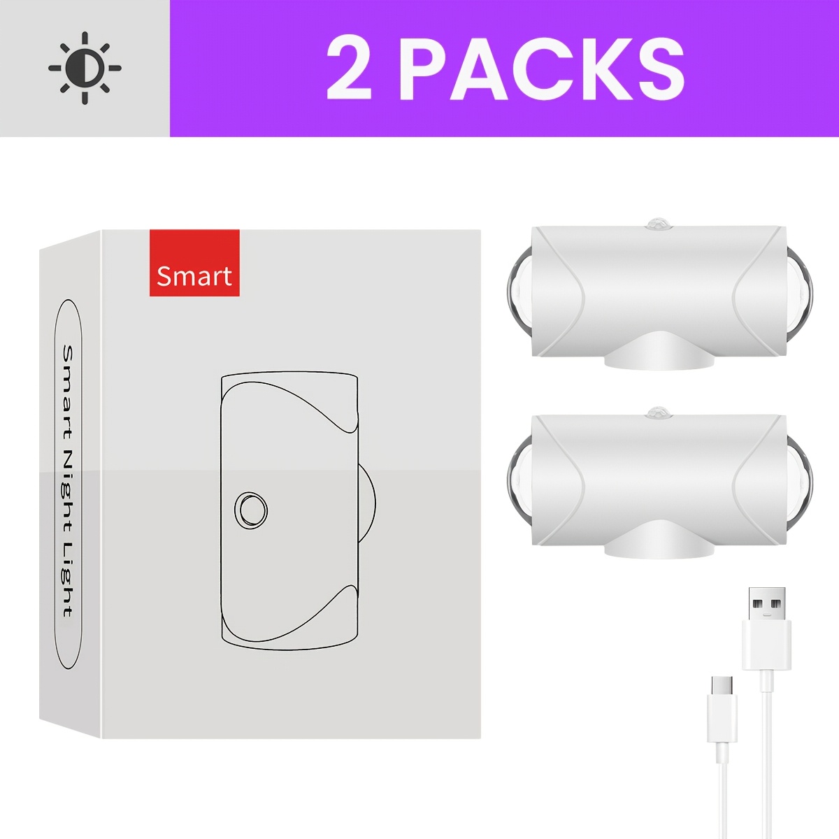 Image of Battery Operated Motion Sensor Indoor Night Light For Step, Magnet Rechargeable Led Wall Sconces Changing Atmosphere For For Home Decor, Bedroom, Living Room, Party, Stairs, Hallway