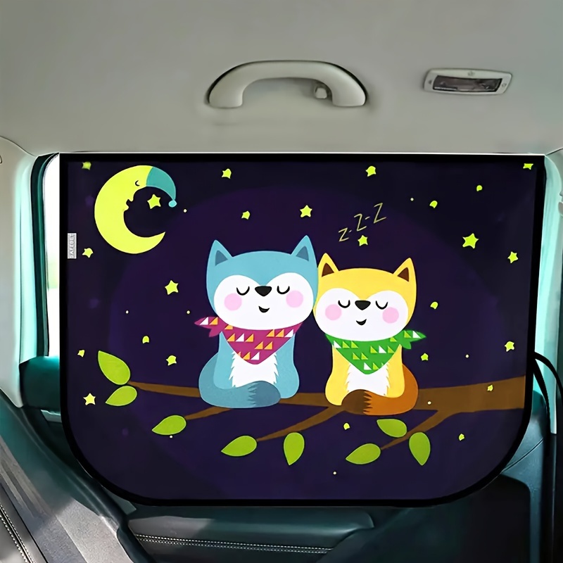 1pc Cat & Car Sunshade - Double-layer Sun, Auto Retractable Side Window Curtain.