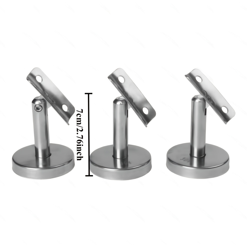 304 Nerūdijančio plieno reguliuojamų stulpelių laikiklių komplektas, 60 mm ir 80 mm, 3 vnt., turėklų atramai