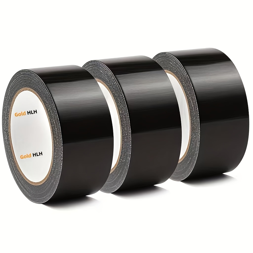 Professional Duct Tape 3 Pack, 1.8" X 20 Yd Waterproof Tape Fabric Coloured Tape For Repairs, Diy, Crafts, Indoor And Outdoor Use, Black