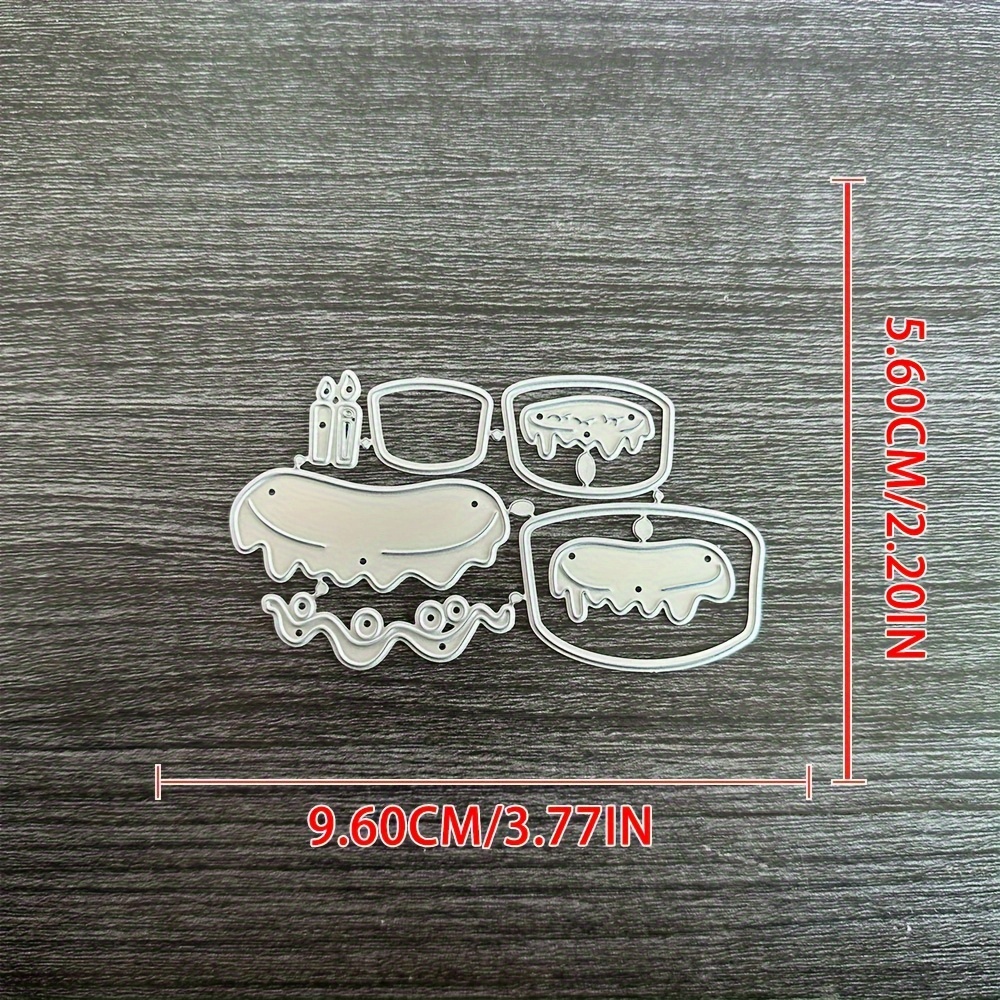 Metal Birthday Cake Cutting Dies, Die Cuts Embossing Stencils Template Mould For Card Scrapbooking And Diy Craft Album Paper For Card Making Diy Hand Embossing
