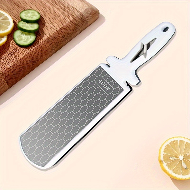 1pc New Emery Sharpening Stone, Quick Knife Sharpening Tool, Multi-functional Double-sided Sharpening Stone, 400/1000 Grit Dual-grain Household Sharpening Rod, Kitchen Tool, Kitchen Supplies