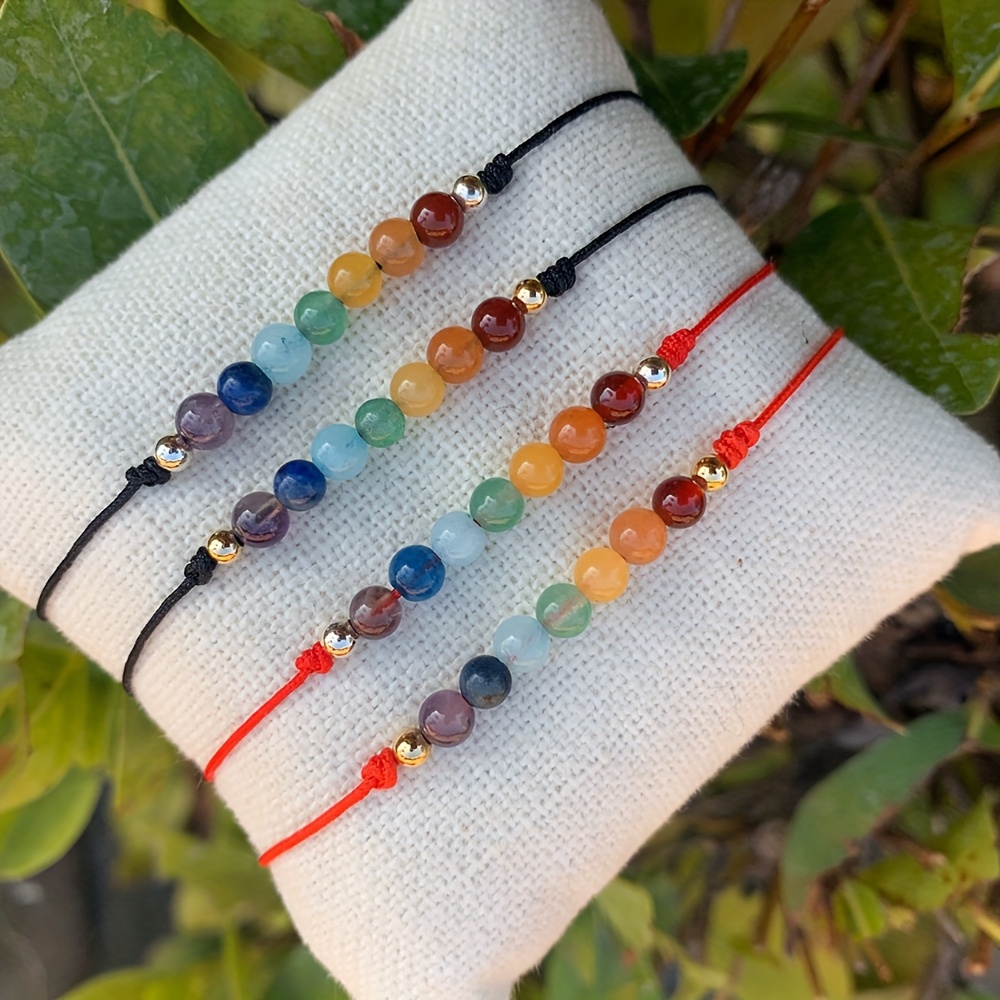 Set of 2 Natural Stone 7 Chakra Bracelets