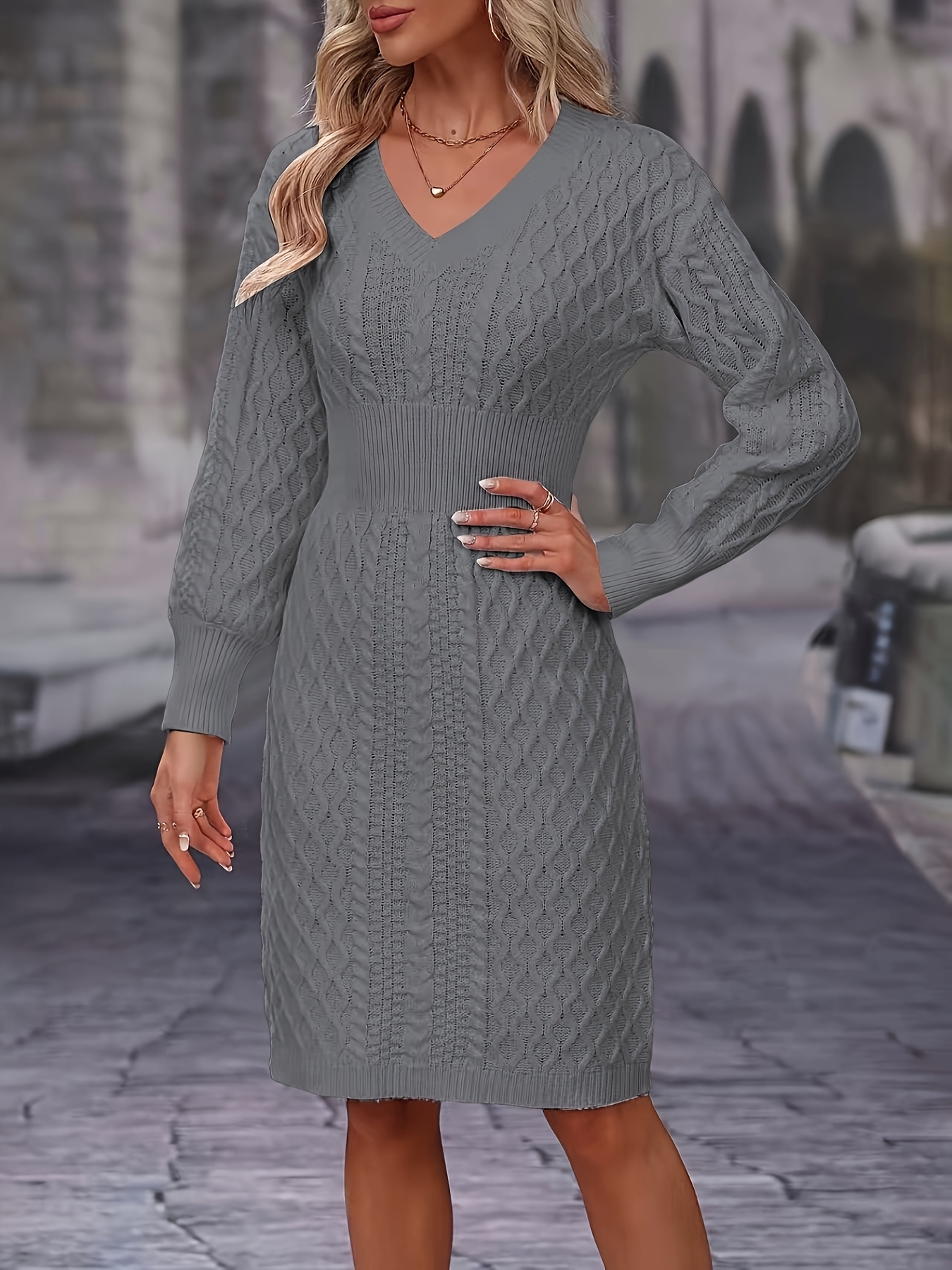 slim fit dress slacks Florenz Turtleneck Dress - Charcoal - Cashmere main image 1
