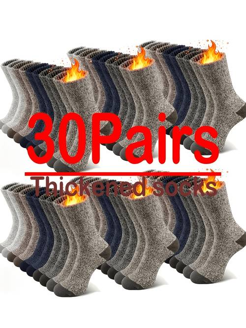 30 pairs of hiking socks with warm round neck and winter boots suitable for men and women the warm socks are moisture wicking breathable and comfortable in winter