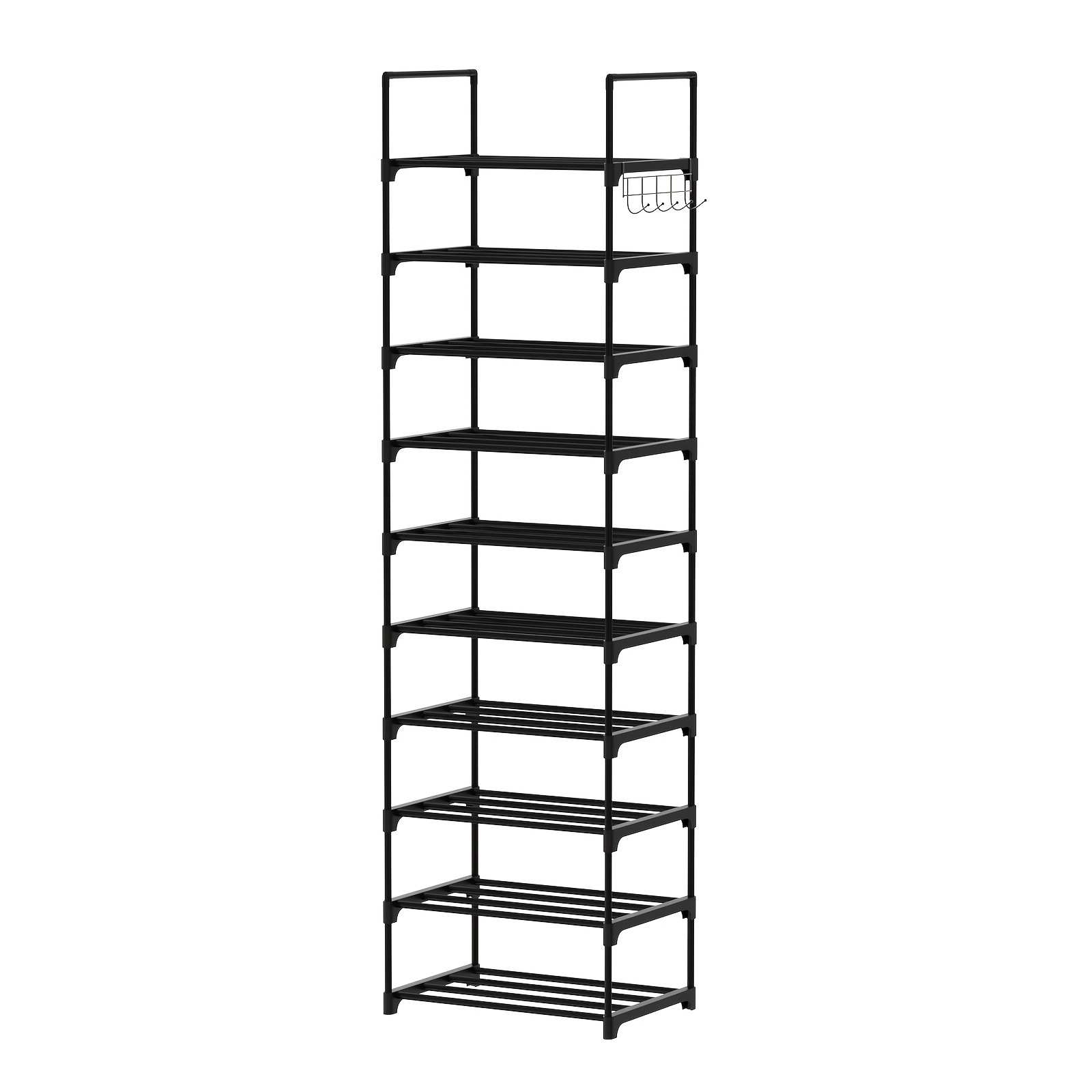 Image of Shoe Rack, 10-tier Metal Shoe Storage Organiser, Metal Frame, Space- Rack, For Dressing Room, Hallway, 30 X 40 X 175cm, Black