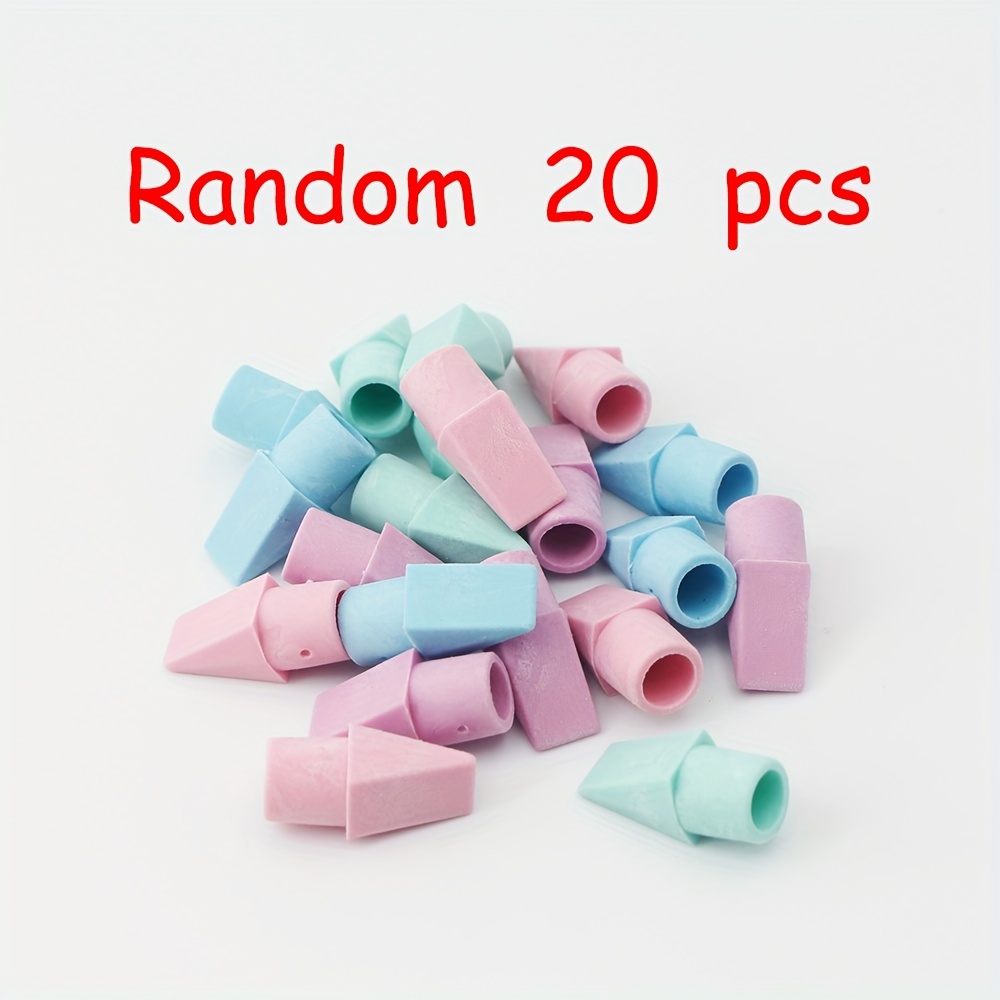 20/200pcs Color Random Macaron Color Pen Cap Replaceable Clean Non-marking Eraser Office Supplies Eraser Cap Portable Removable Styling Pen Cap Eraser Xpc-zd(mc)