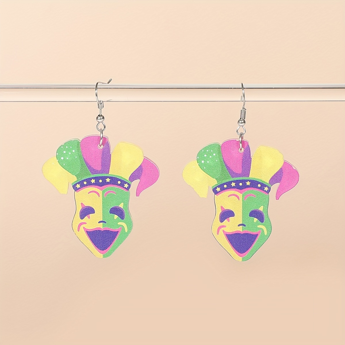 temu mardi gras earrings