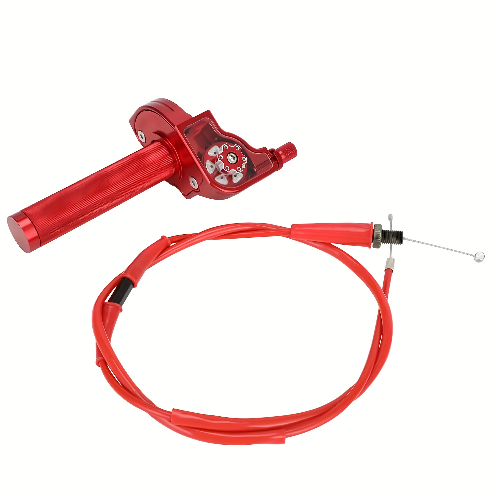 TEMU Dirt Pit Bike Throttle Cable Set For 7/8" 1 1/8" Handlebar Cnc For Crf50 Crf110 Crf125f Crf230f Crf250f Dirt Pit Bike Mini Bike Red