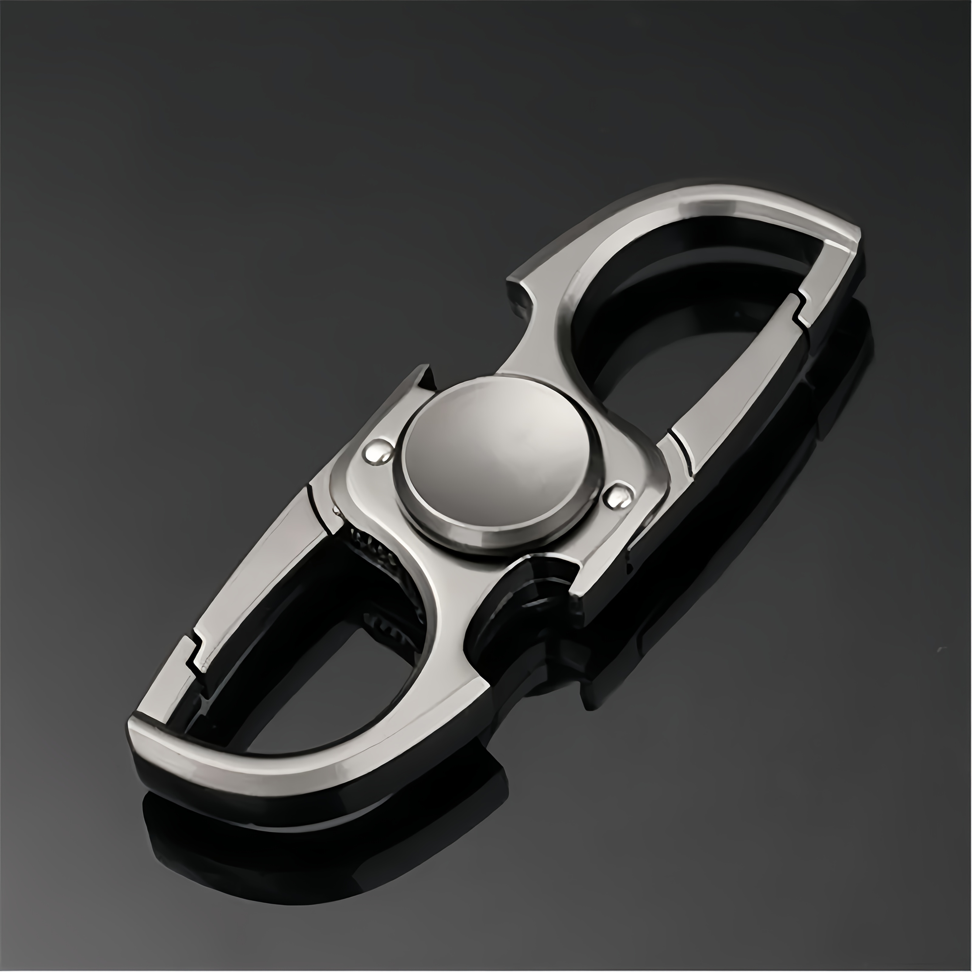 Multifunction Alloy Edc Key Holder With Bottle Opener And Rotating Device, Featuring A Spring And Precision Bearing For , Portable Desktop Gadget For Office Workers, And , Ideal Gift For Men Including
