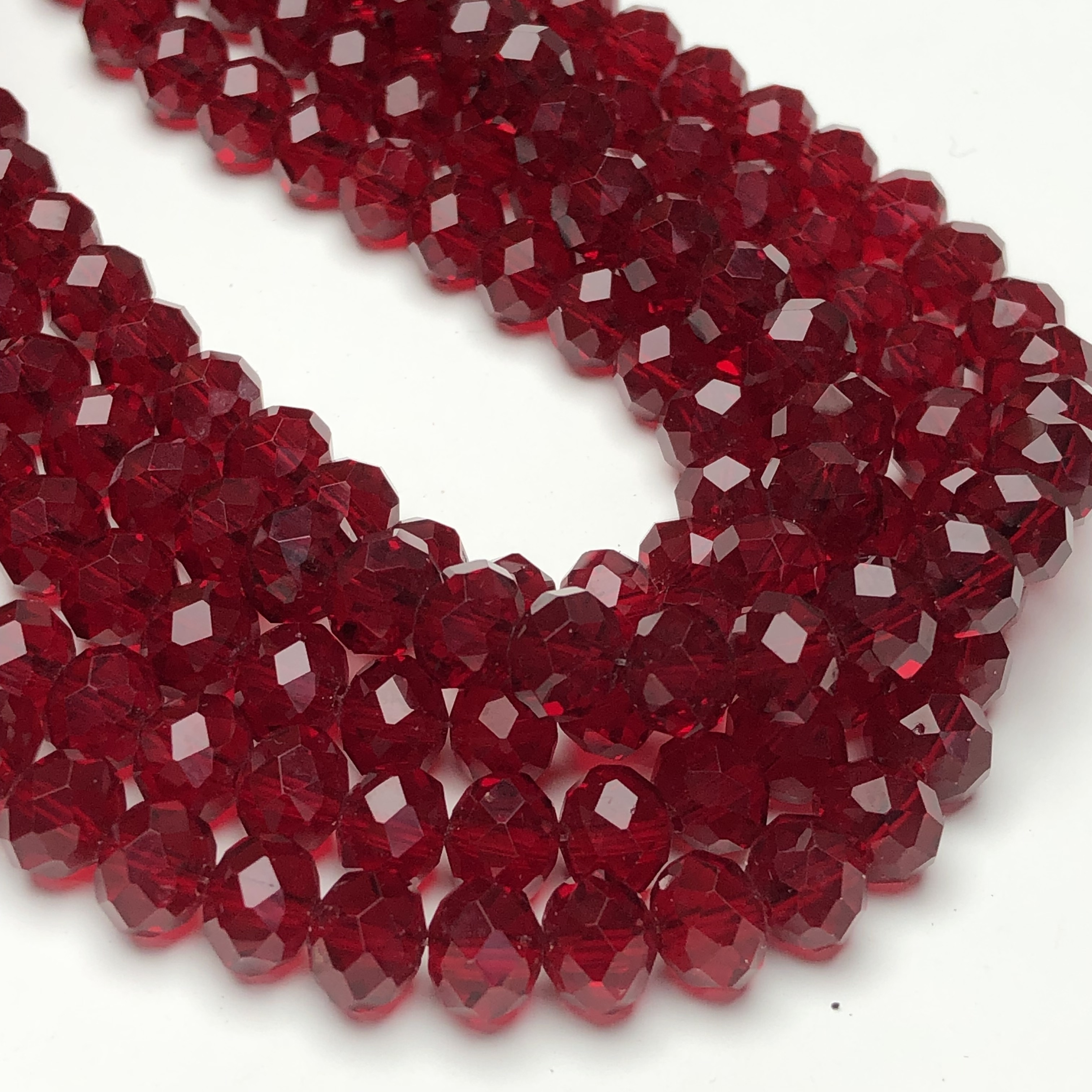 

Faceted Austrian Crystal Glass Beads For Jewelry Making, Artificial Crystal Diy Bead Assortments For Earrings Bracelets, Loose Spacer Beads, Deep Red - 3/4/6/8mm, Bulk Pack