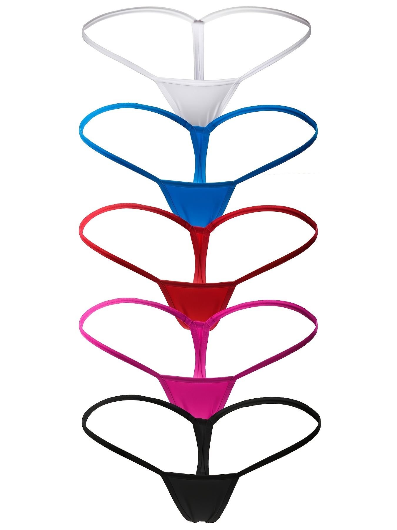 5-Pack Mini Thong Fun Underwear, Low Waist No Trace Fitness Underwear, One Thread Sexy See Through Triangle Underwear, Women'S Sexy Low Waist No Trace Straight See Through Underwear, Christmas Gift
