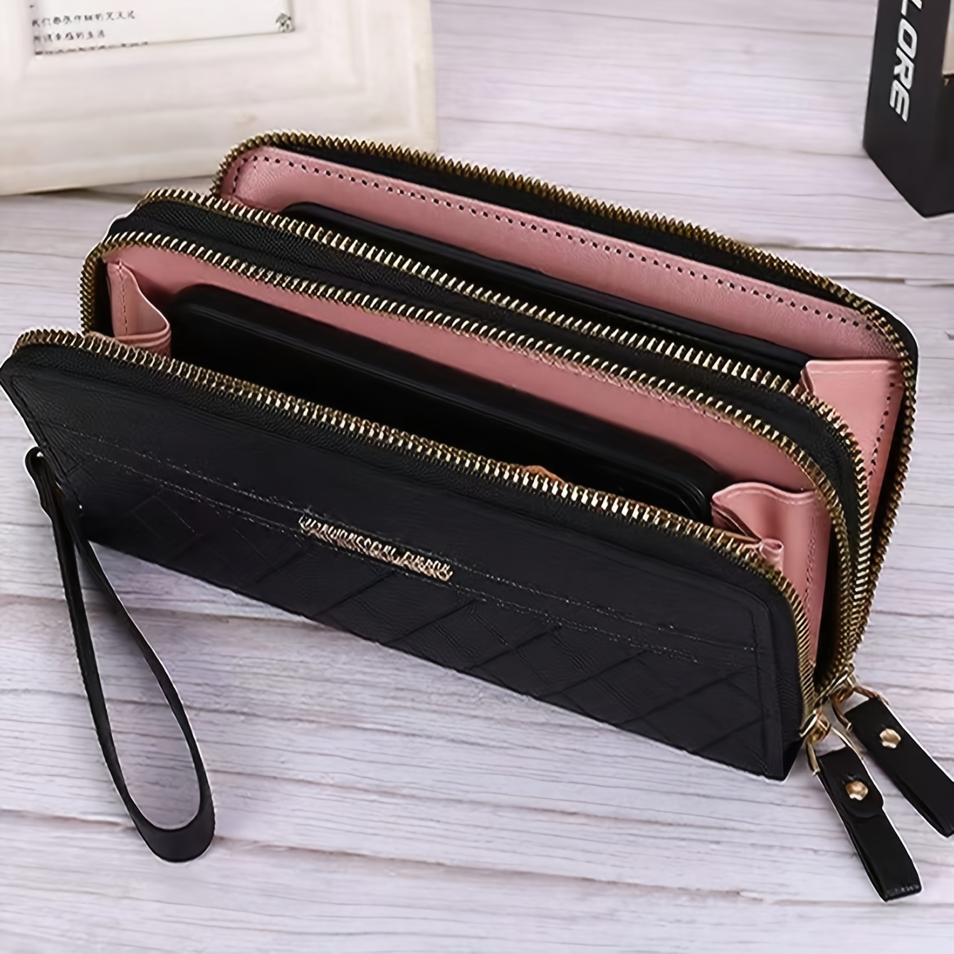 

Double Zipper Closure Long Wallet For Women, Large Capacity Cash Coin Purse, Fashionable Wristlet, Multi-functional Phone Bag For Travel, Birthday Gift, Anniversary, Valentine's Day