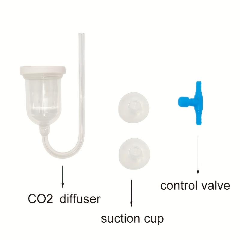 1set Co2 Diffuser For Aquarium - Transparent Acrylic Bubble Counter Reactor Atomizer With Suction Cup, Fish Tank Accessory For Live Plants, Water & Grass Grow , Accessory